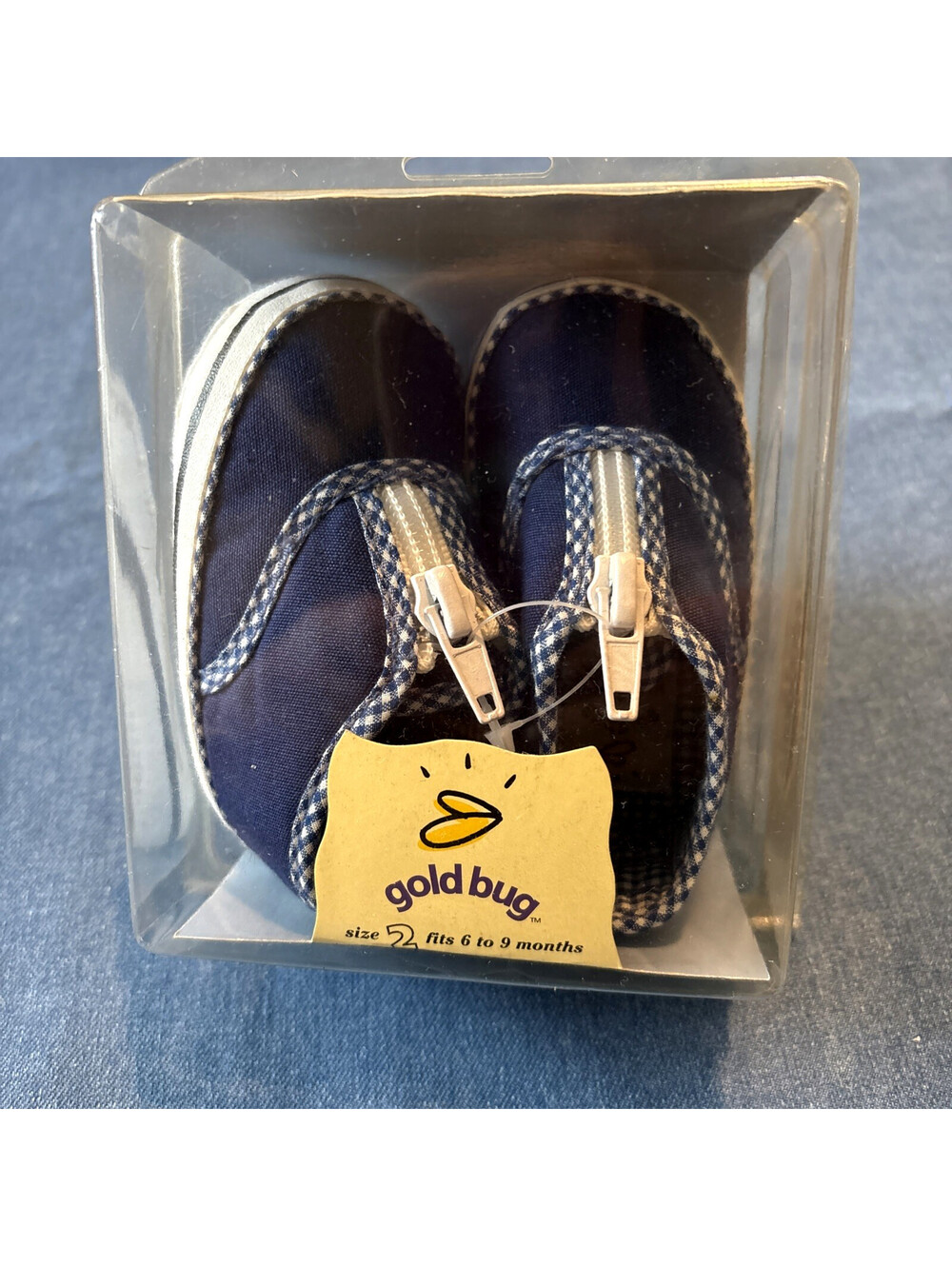 Gold Bug Blue Baby Shoes /Sneakers, 6 - 9 Months Style 26622 Baby Shower Gift